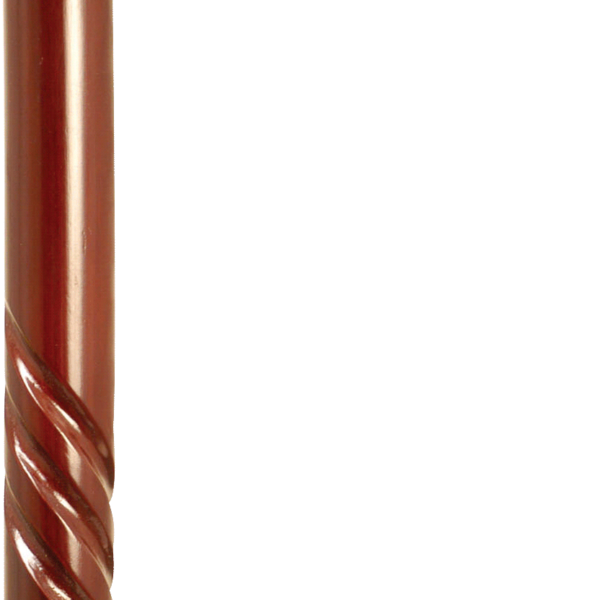 Spiral Tourist Handle Cane, Rose Stain, 36" - 37"