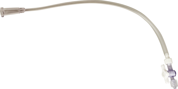 Standard Connecting Tube with Male Luer Lock and Drainage Bag Connector Stopcock Attached 14 Fr 30 cm