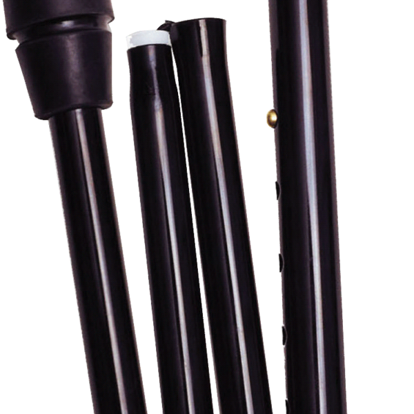 Folding Travel Cane with Fritz Handle, Black, 33" - 37"