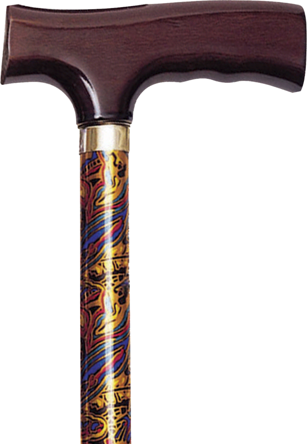 Folding Travel Cane with Fritz Handle, Paisley, 33" - 37"