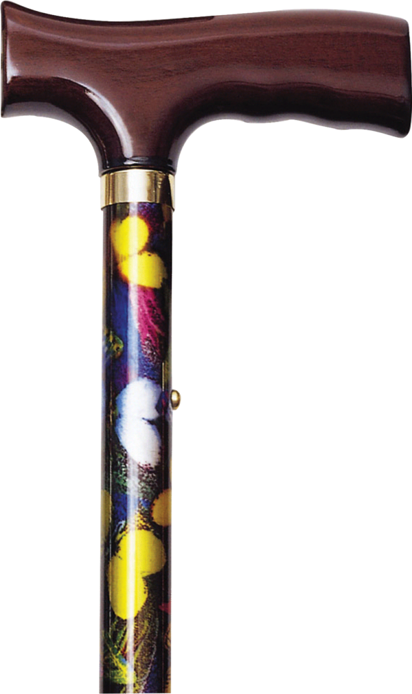 Folding Travel Cane with Fritz Handle, Butterfly