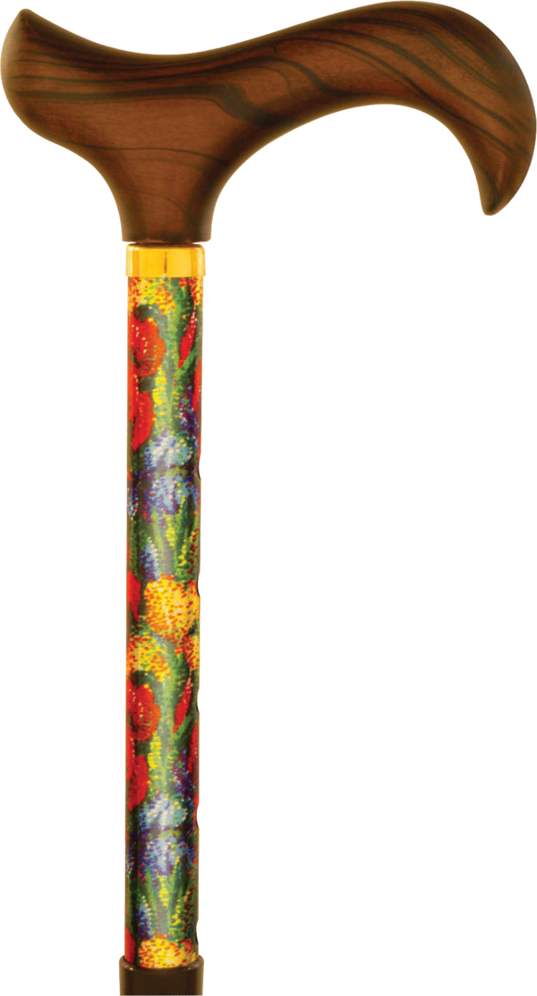 Travel Folding Cane with Slim Line Handle, Summer Garden