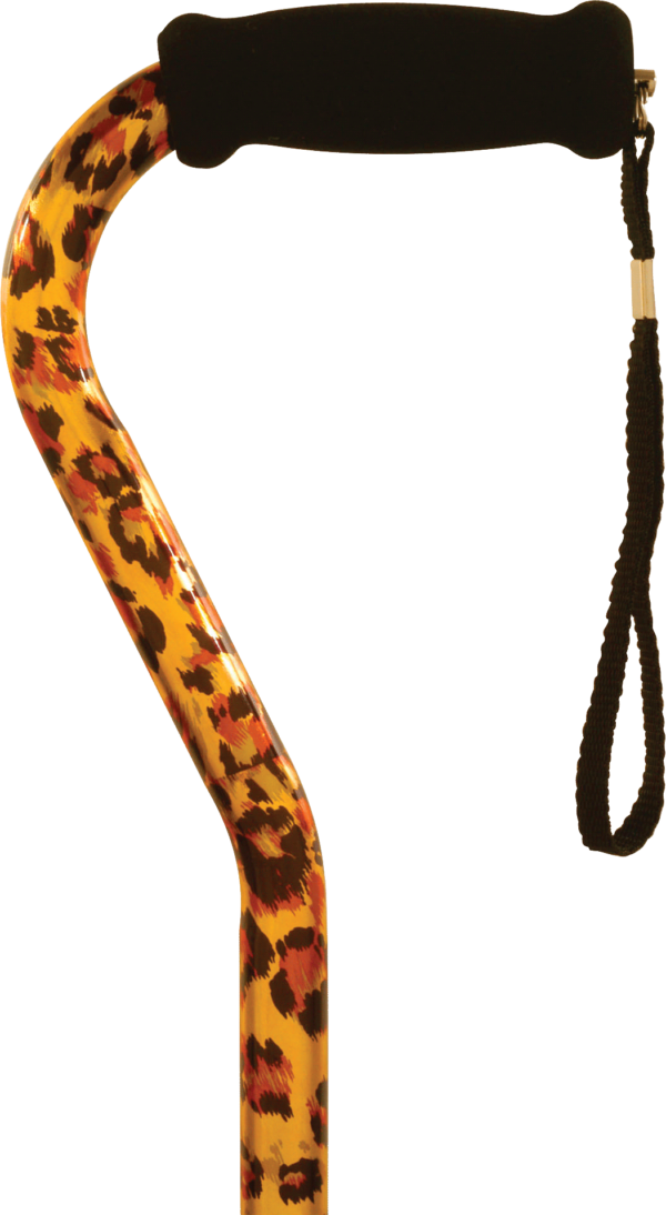 Offset Handle Cane, Leopard