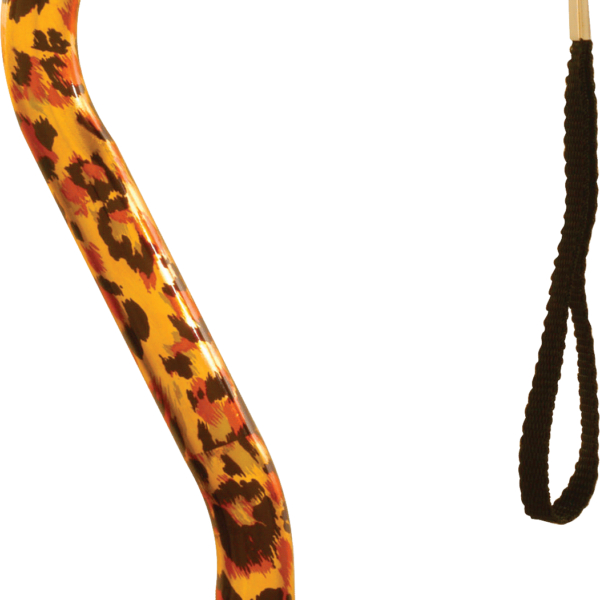 Offset Handle Cane, Leopard