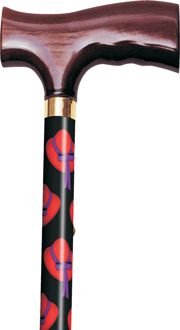Travel Folding Cane, Red Hat