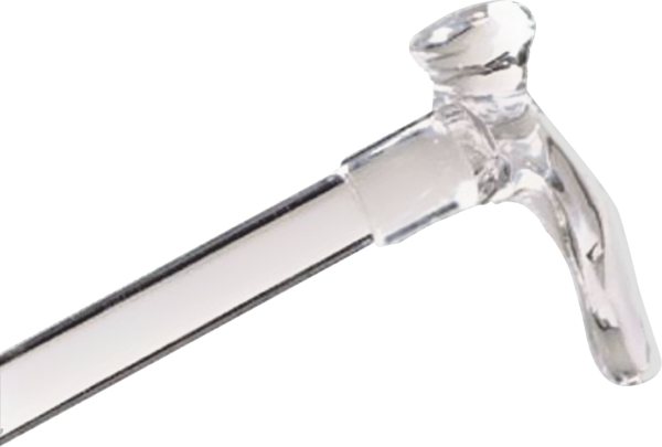Contour Left Handle Lucite Cane, Clear, 7/8" dia.
