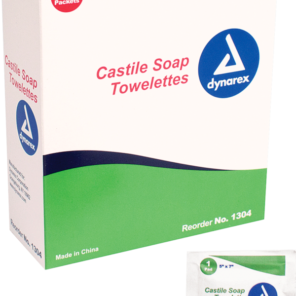 Dynarex Castile Soap Towelette, 5" x 7"