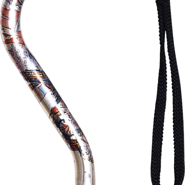 Offset Handle Cane, Compass Rose