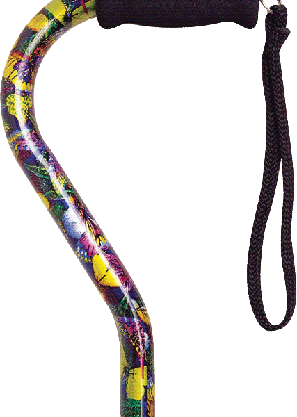 Offset Handle Cane, Butterfly