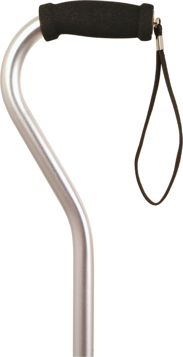 Offset Handle Cane, Silver
