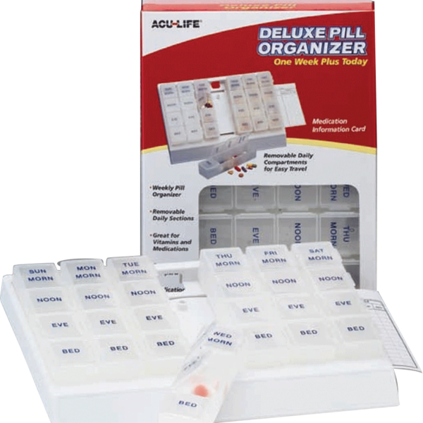 Acu-Life Deluxe Pill Organizer 'One Week Plus Today'