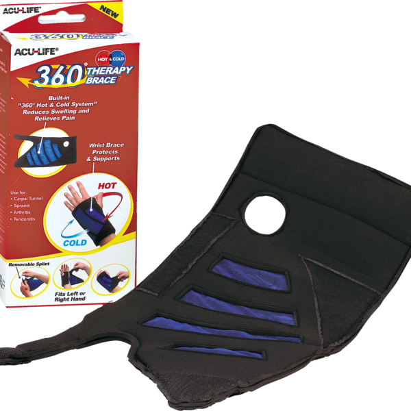 360 Cold Therapy Wrist Brace, Black, Universal