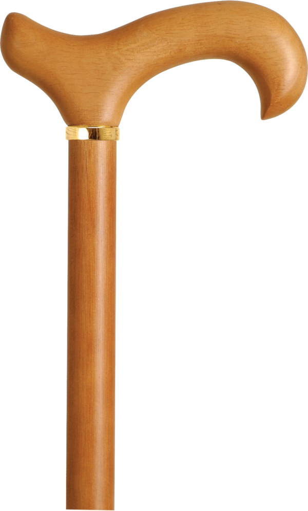 Men's Derby Handle Wood Cane, Natural Stain