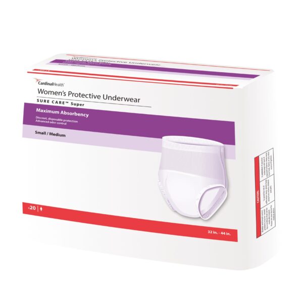 Cardinal Health, Women's Protective Underwear, Sure Care Super, Small/Medium, 32" - 44"