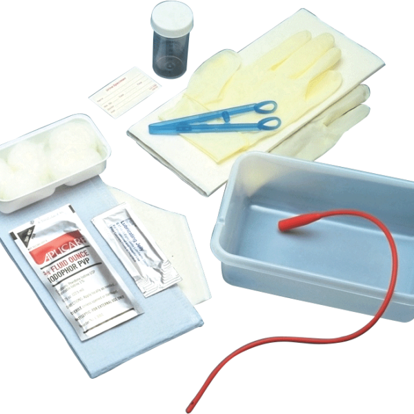 Dover Red Rubber Open Urethral Catheter Tray 14 Fr