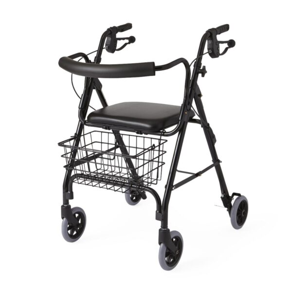Deluxe Rollator with Curved Back, Black