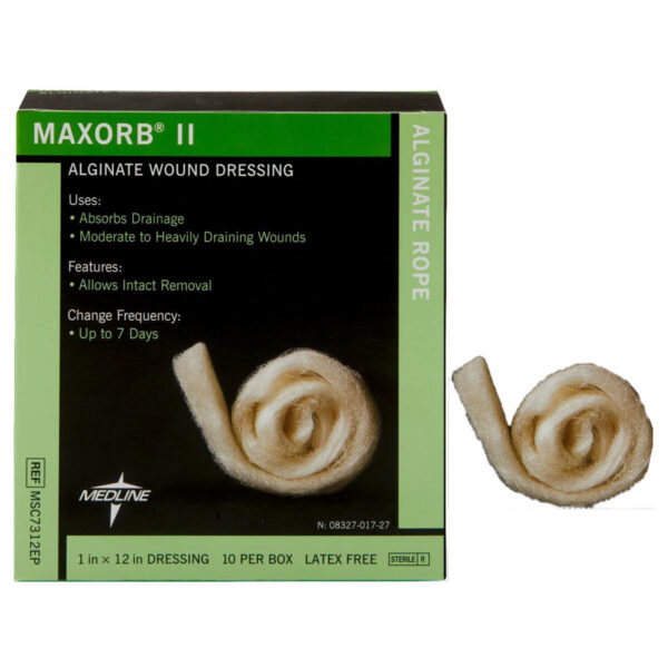 Maxorb II Alginate Dressings, 1" x 12" Rope