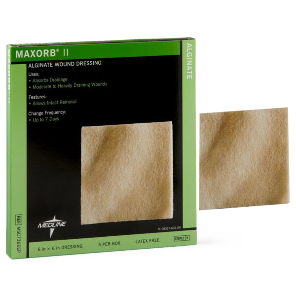 Maxorb II Alginate Wound Dressing, 6" x 6"