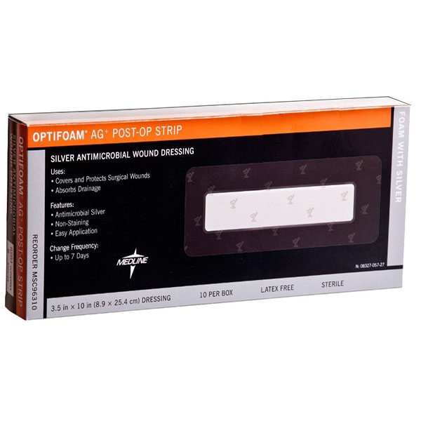 Optifoam Antimicrobial Post-Op Strips, 3.5" x 10" Pad Size 1.5" x 8"