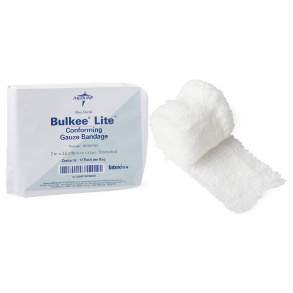 Bulkee Lite Cotton Conforming Bandages, Non-Sterile, 2" x 3.5 yd