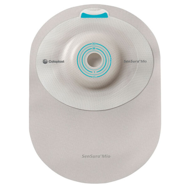 SenSura Mio 1-Piece Closed Pouch, Convex Light, Maxi, Opaque with Inspection Window, Pre-Cut