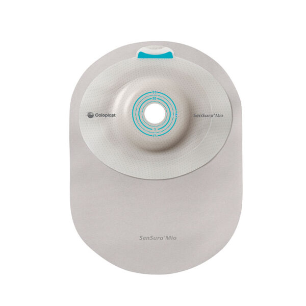 SenSura Mio 1-Piece Closed Pouch, Convex Light, Midi, Opaque with Inspection Window, Pre-Cut/Cut-to-fit