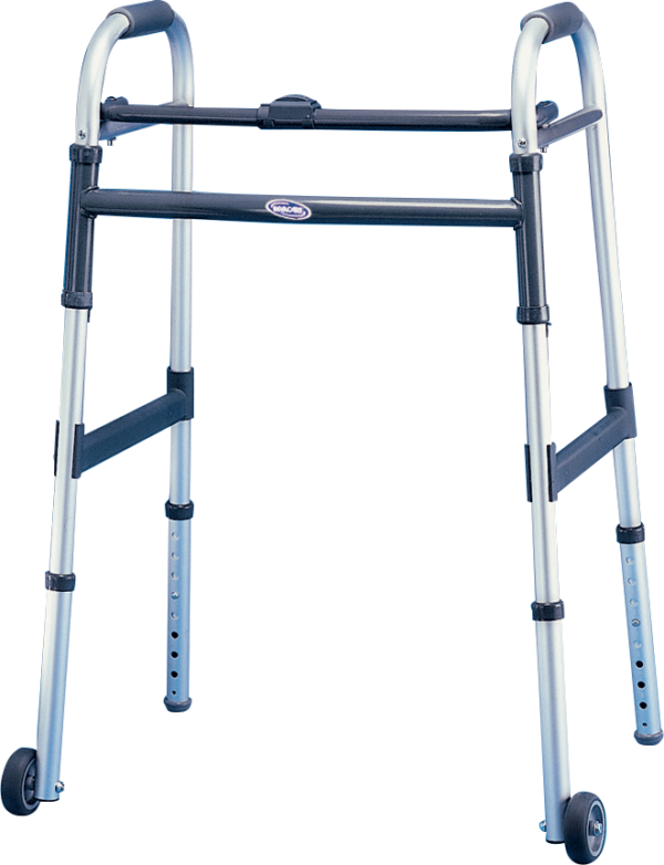 Dual-Release Junior Paddle Walker with 5" Fixed Wheel