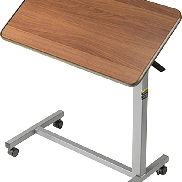 Tilt-Top Overbed Table, 30" x 15" x 3/4", 25-3/4" to 39"