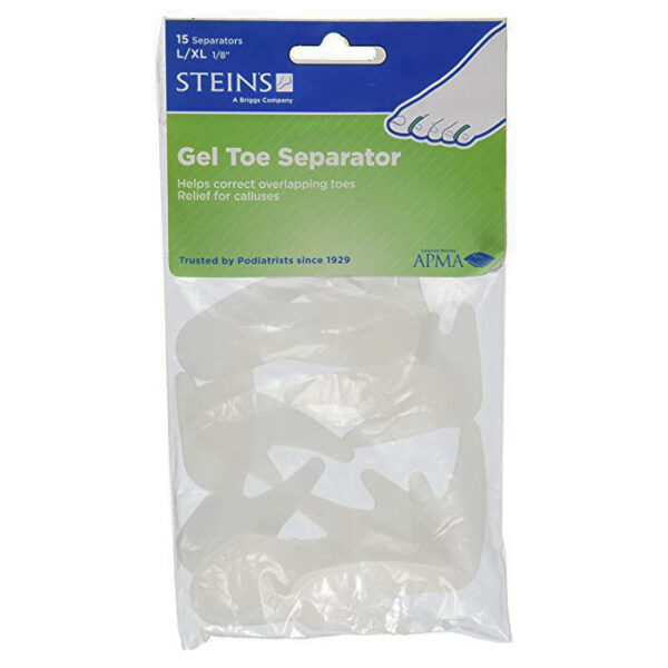 Steins Gel Toe Separators Callus Cushions, Fits Small to Medium, Clear