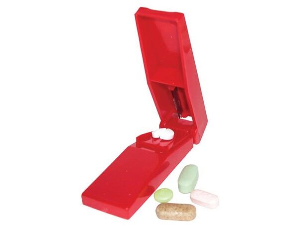 HealthSmart Pill Cutter Tablet Splitter, Red