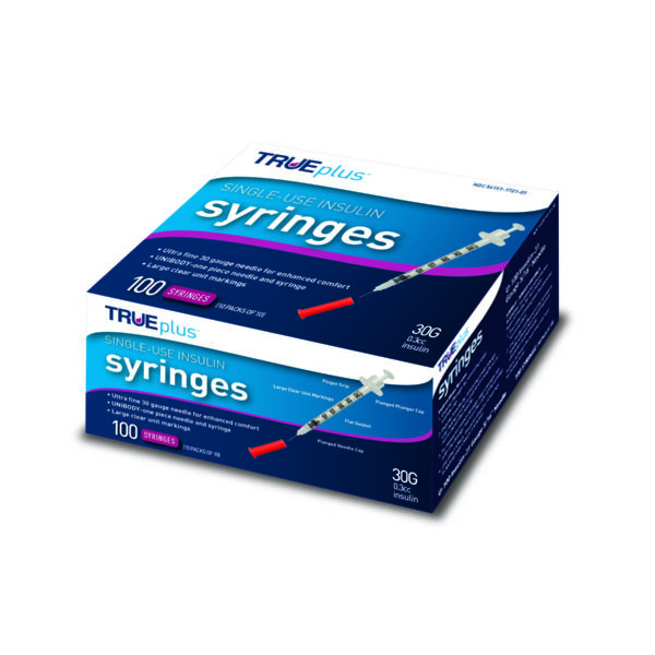 Trueplus Single-Use Insulin Syringe, 30G x 5/16", .3 mL (100 Count)