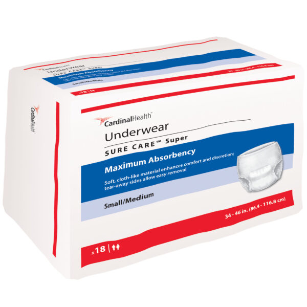 Cardinal Health, Underwear, Sure Care Super, Small/Medium, 34" - 46"