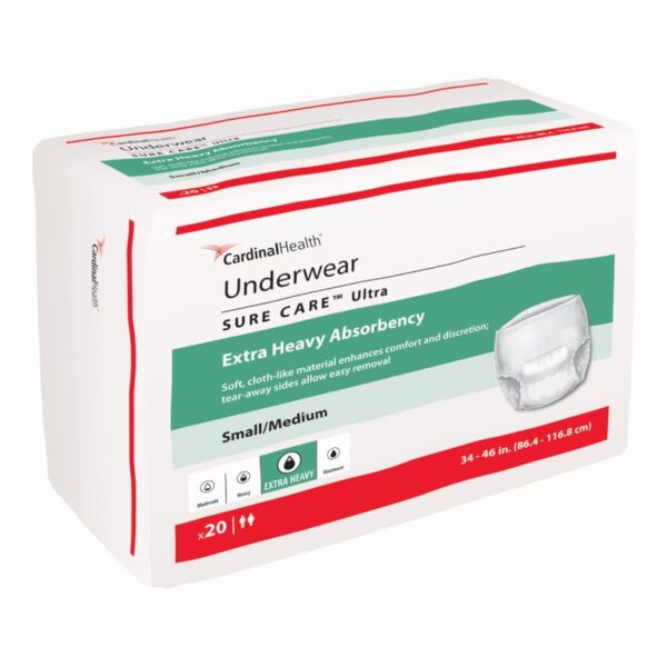 Cardinal Health, Underwear, Sure Care Ultra, Small/Medium, 34" - 46"