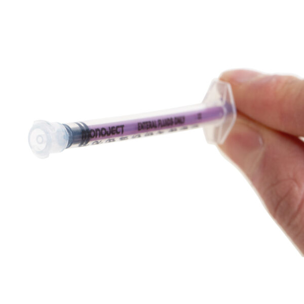 Monoject Purple Oral ENFit Syringe, Sterile, 1 mL