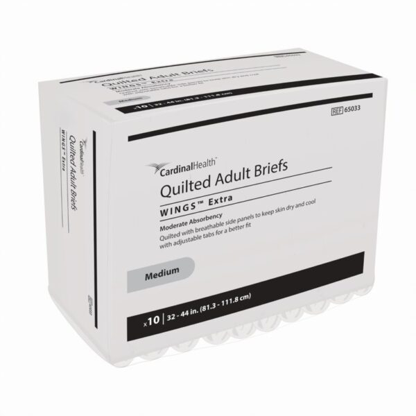 Cardinal Health, Quilted Adult Briefs, Wings Extra, Medium, 32" - 44"