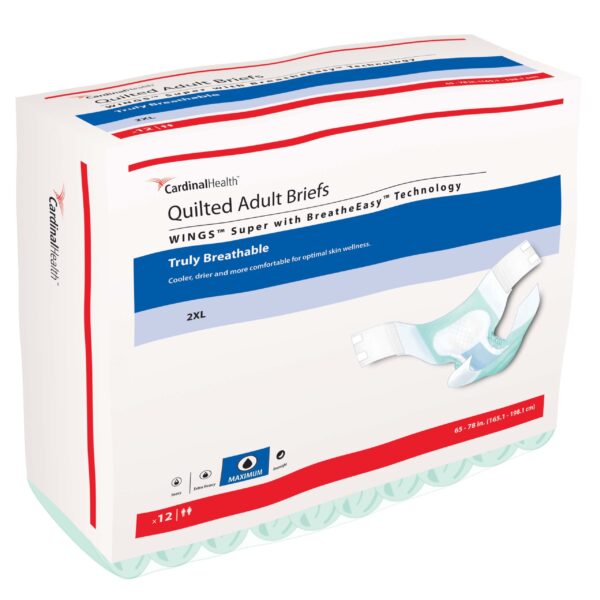 WINGS Super Quilted Brief with BreatheEasy Technology, XX-Large, 65" - 78"