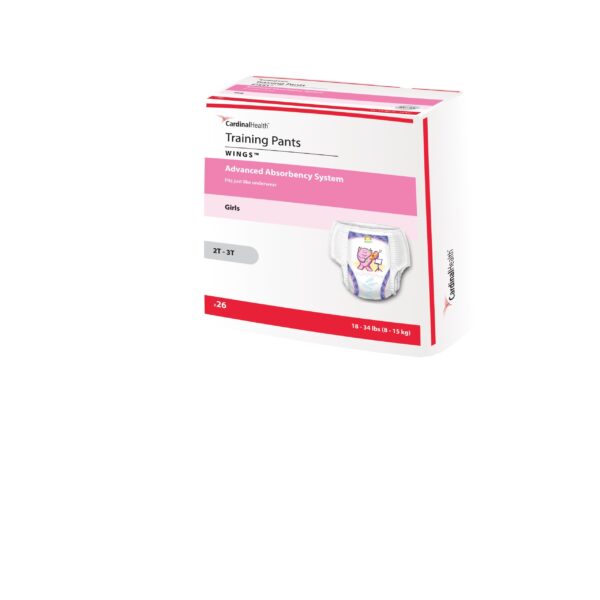 Cardinal Health, Girls Training Pants, Wings, Medium, Under 34 lbs, 2T-3T