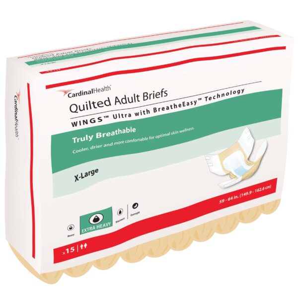 WINGS Ultra Quilted Brief with BreatheEasy Technology, X-Large, 59" - 64"