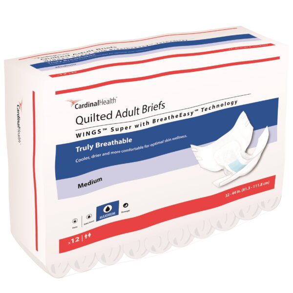WINGS Super Quilted Brief with BreatheEasy Technology, Medium, 32" - 44"