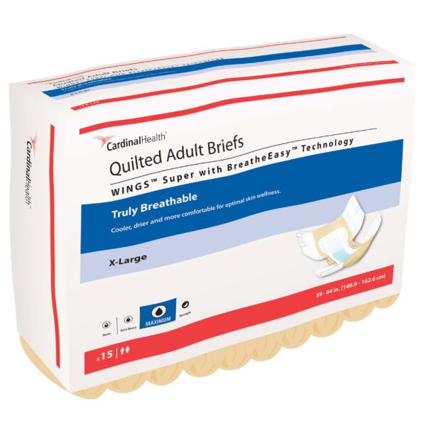WINGS Super Quilted Brief with BreatheEasy Technology, X-Large, 59" - 64"