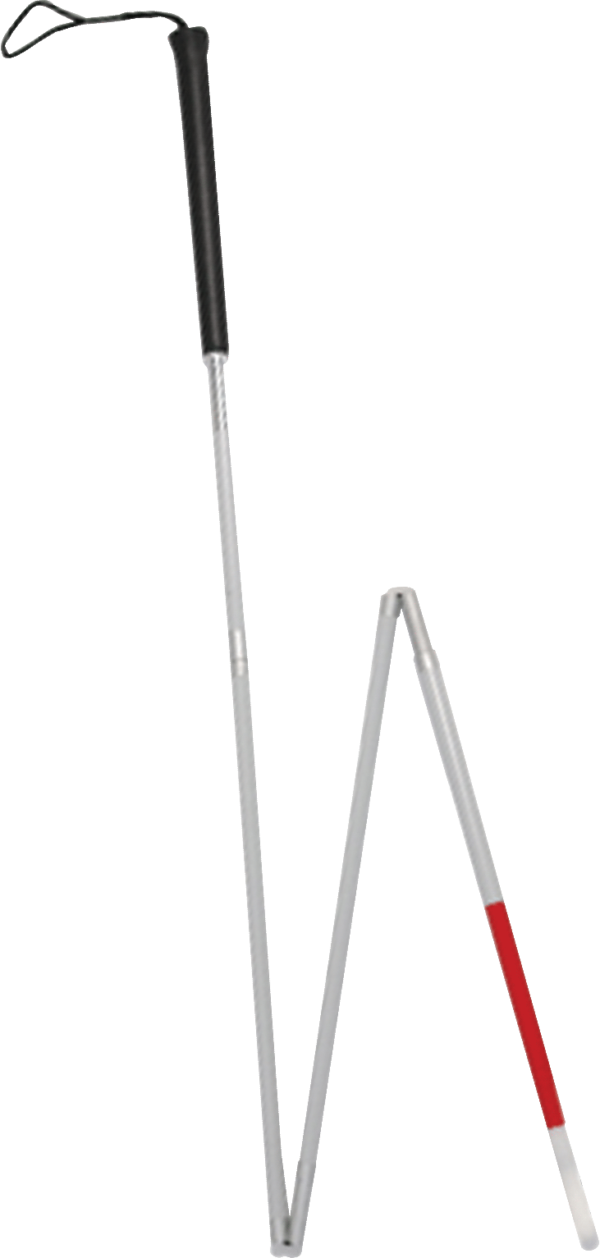 Folding Blind Cane with Putter Grip and Wrist Strap