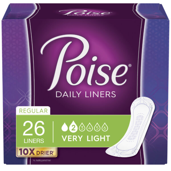Poise Pantyliners Very Light Absorbency 7-1/2" Regular