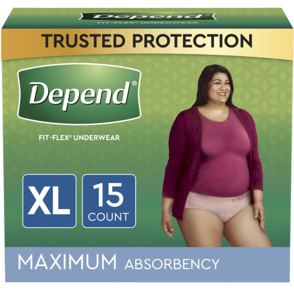 Depend Women's Fit-Flex Max, Extra Large.