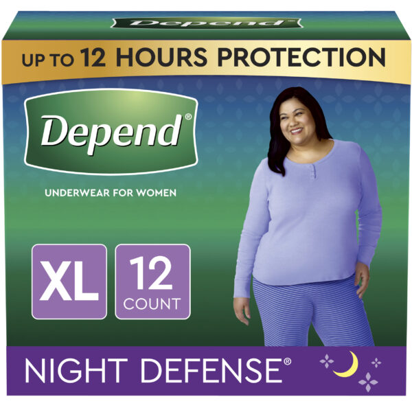 Depend Underwear Overnight Absorbency X-Large For Women, Waist 45-54"