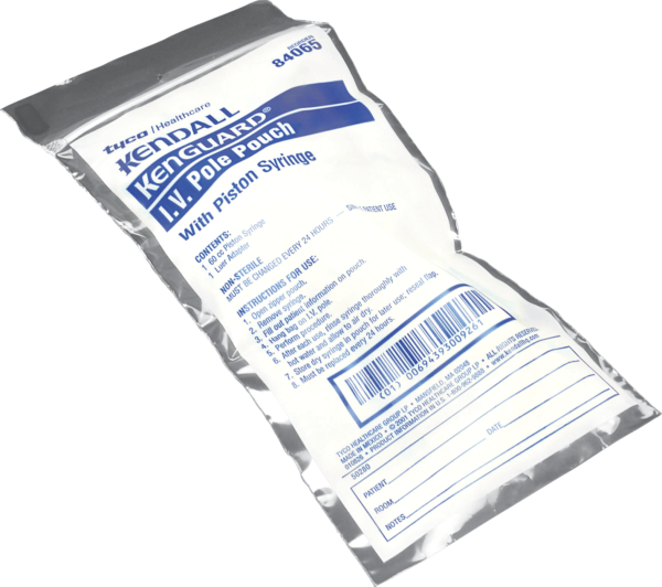 Kangaroo I.V. Pole Pouch with 60-cc Piston Syringe