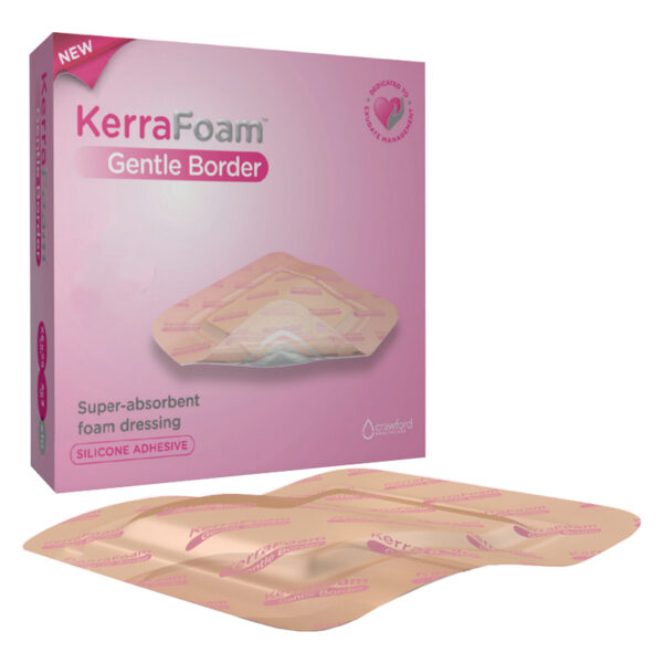 KerraFoam Gentle Border Absorbent Dressing, 4" x 12"