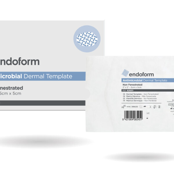 Endoform Antimicrobial Dermal Template, Non-Fenestrated, 2" x 2"