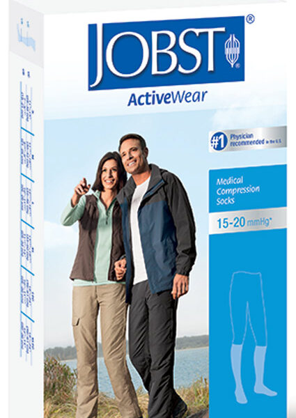 JOBST ActiveWear Knee-High Moderate Compression Socks Medium, White