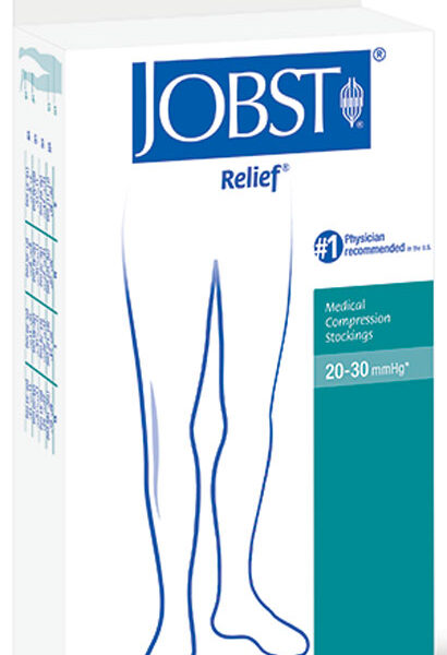 Relief Thigh High,20-30,Clsd Toe,Sil Band,Lrg,Bge