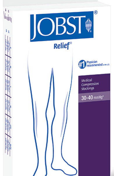 Relief Knee-High Extra Firm Compression Stockings Large, Beige